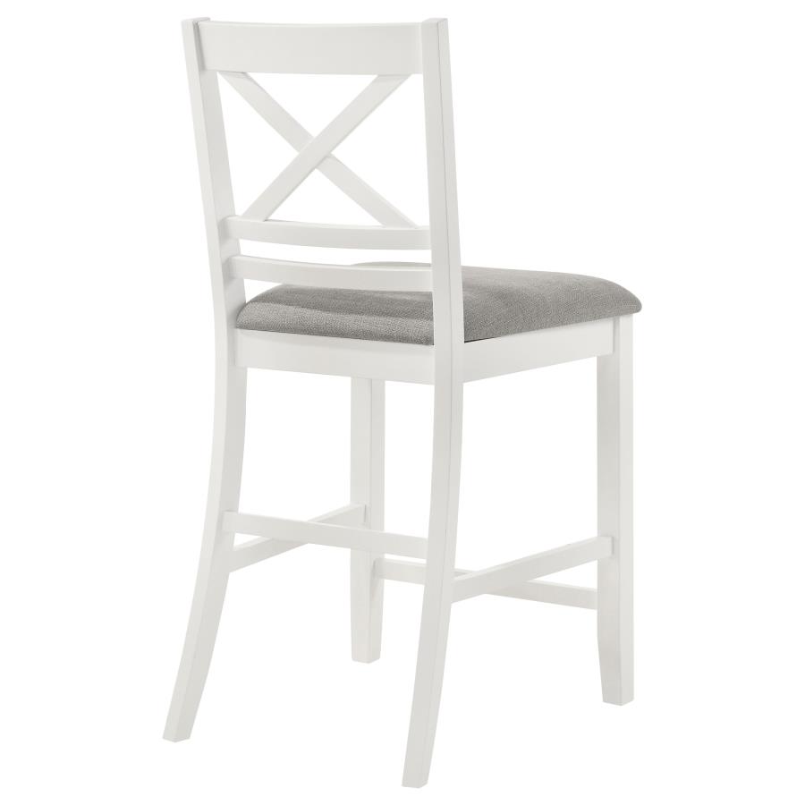 (image for) Hollis Wood Counter Chair with Cushion White (Set of 2)