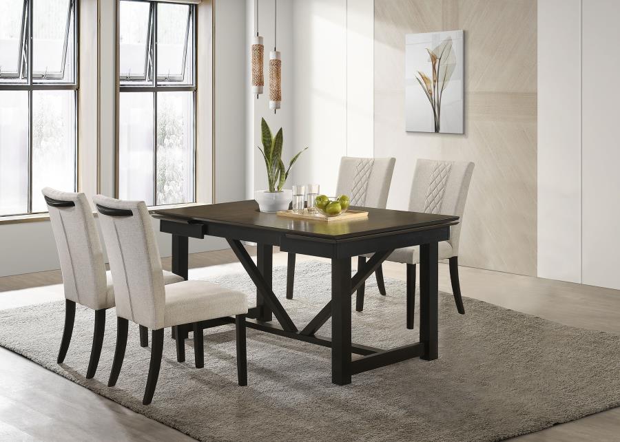 (image for) Malia 5-piece Refractory Extension Leaf Dining Table Set Oak