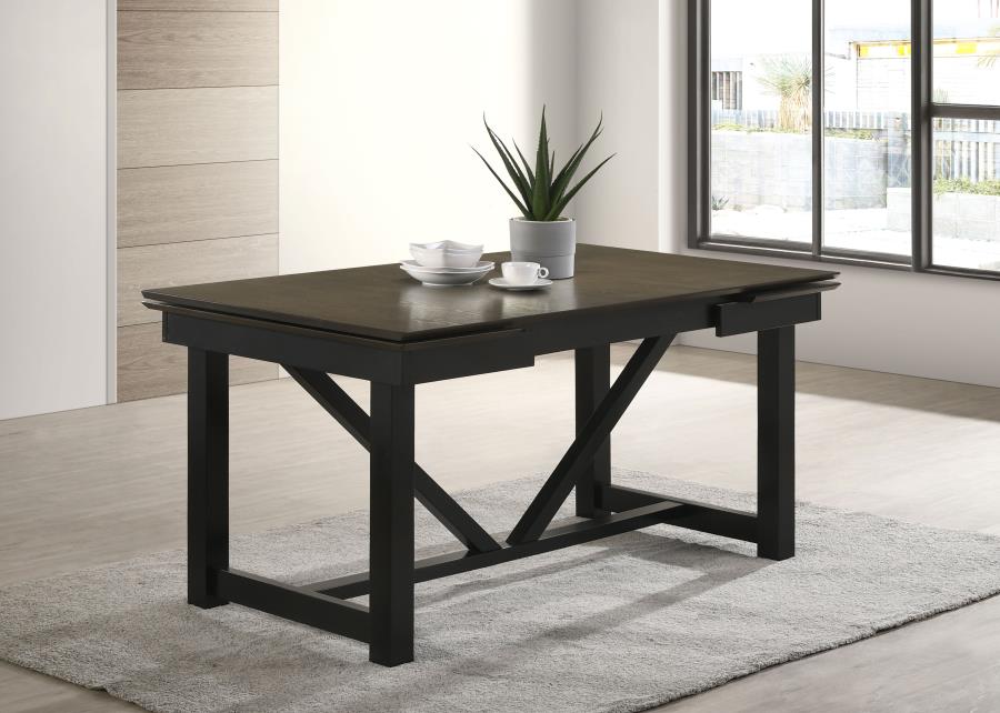 (image for) Malia Rectangular 87-inch Extension Leaf Dining Table Oak