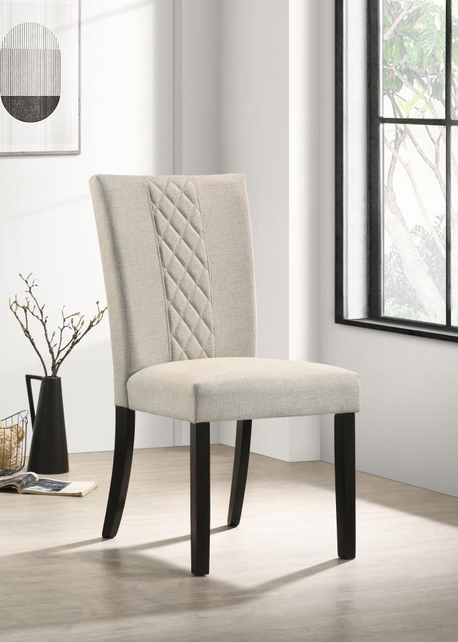 (image for) Malia Fabric Upholstered Dining Side Chair Beige (Set of 2)