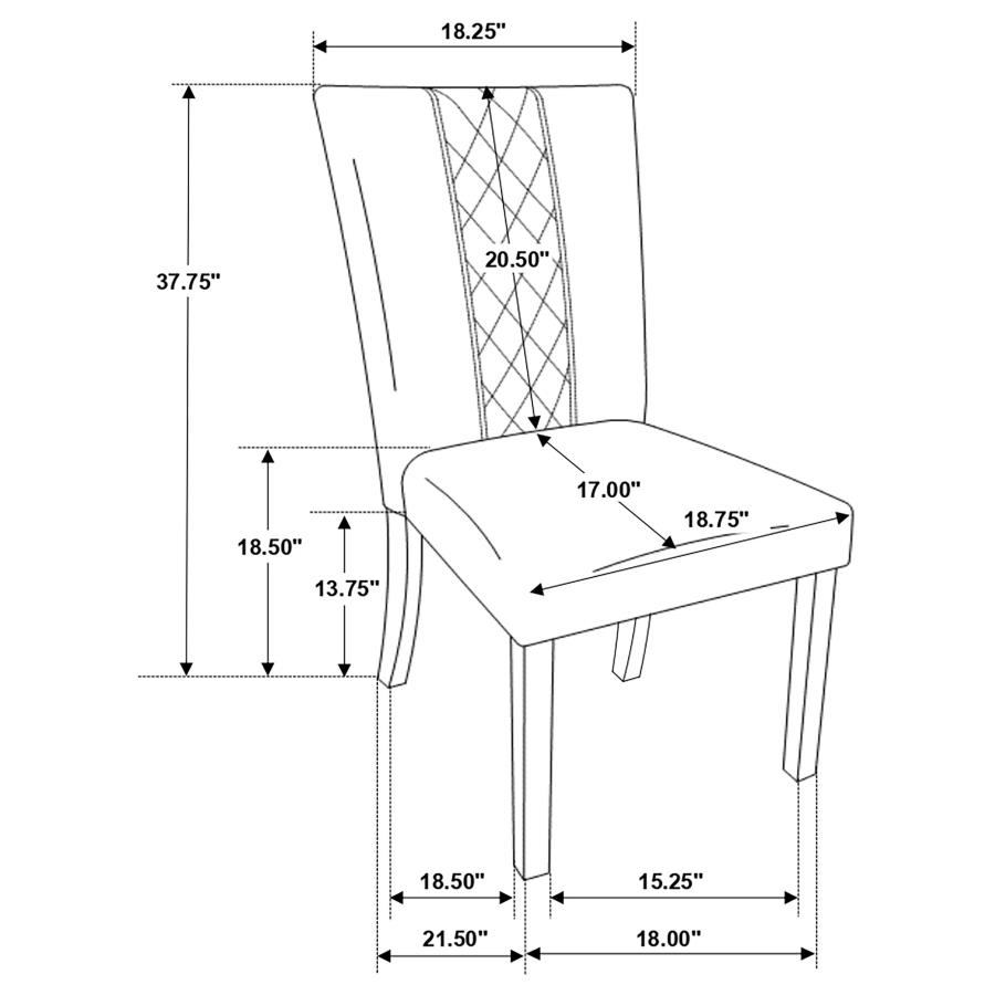 (image for) Malia Fabric Upholstered Dining Side Chair Beige (Set of 2)