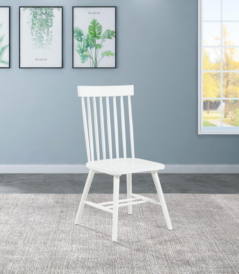 Andrews Windsor Spindle Back Dining Side Chair White (Set of 2)