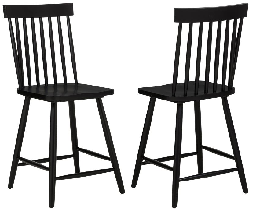 (image for) Andrews Windsor Counter Height Dining Side Chair Black (Set of 2)