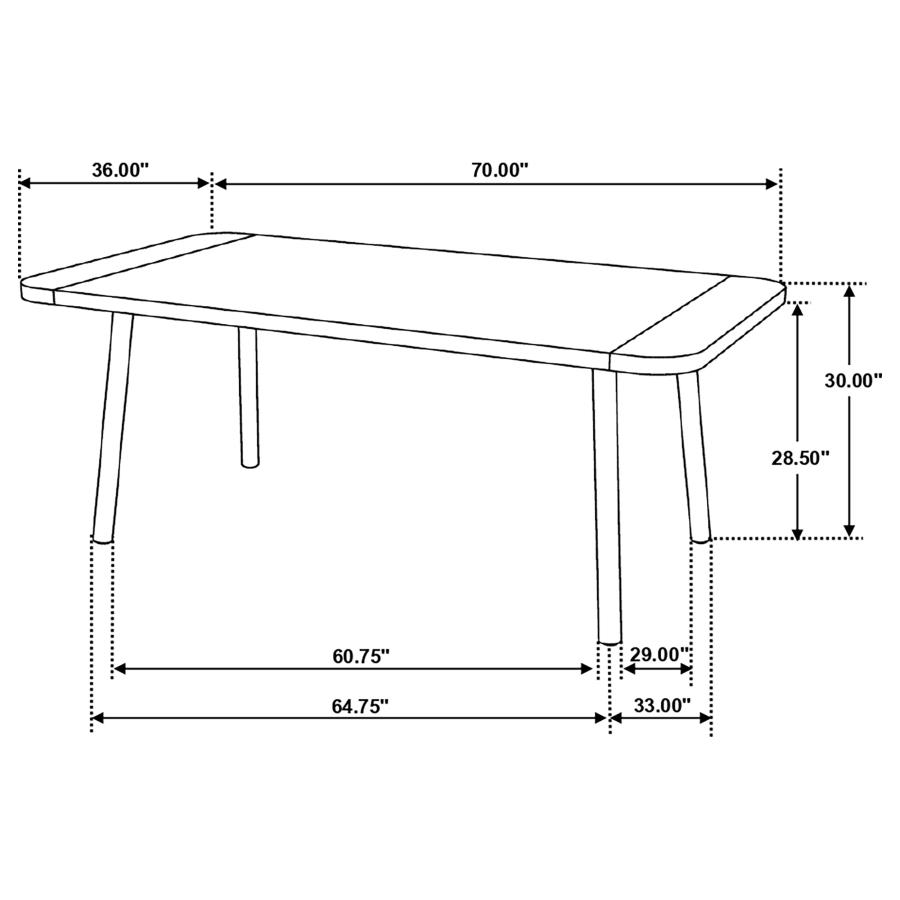 (image for) Maverick 70-inch Solid Wood Dining Table Natural Mango