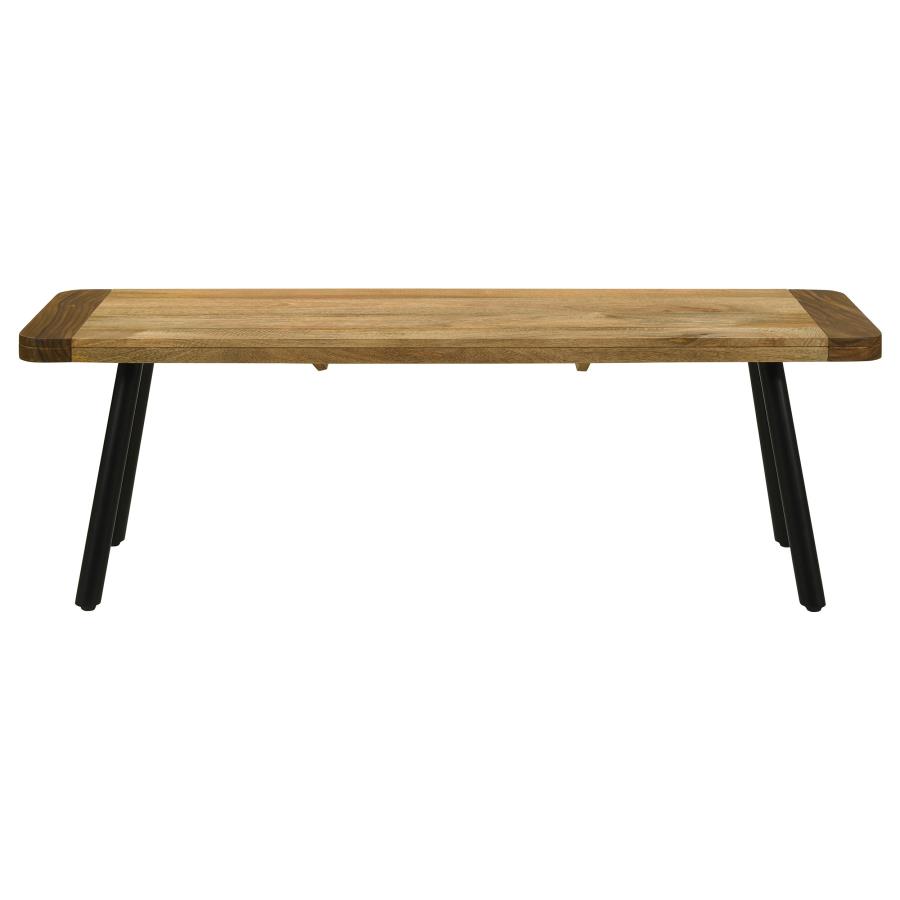 (image for) Maverick Wood Dining Bench Natural Mango and Black