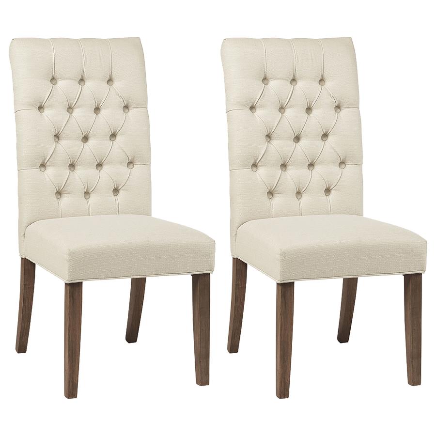 (image for) Douglas Upholstered Dining Side Chair Oatmeal (Set of 2) - Click Image to Close