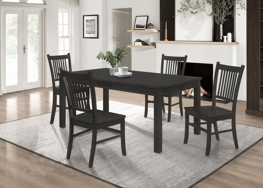 (image for) Marbrisa 5-piece Rectangular Dining Table Set Matte Black