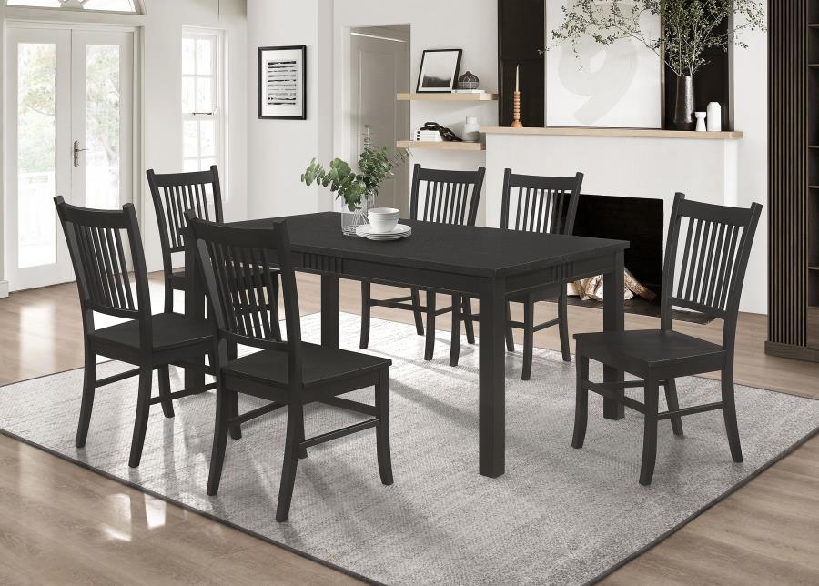 (image for) Marbrisa 7-piece Rectangular Dining Table Set Matte Black