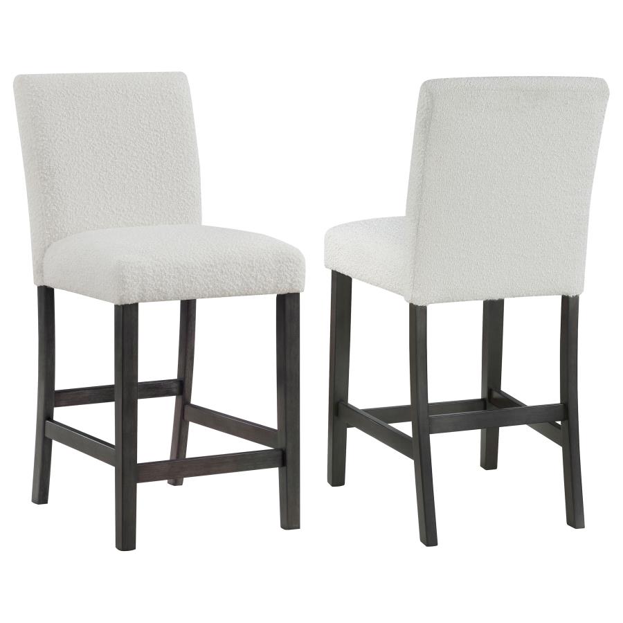 (image for) Alba Boucle Upholstered Counter Chair White (Set of 2) - Click Image to Close