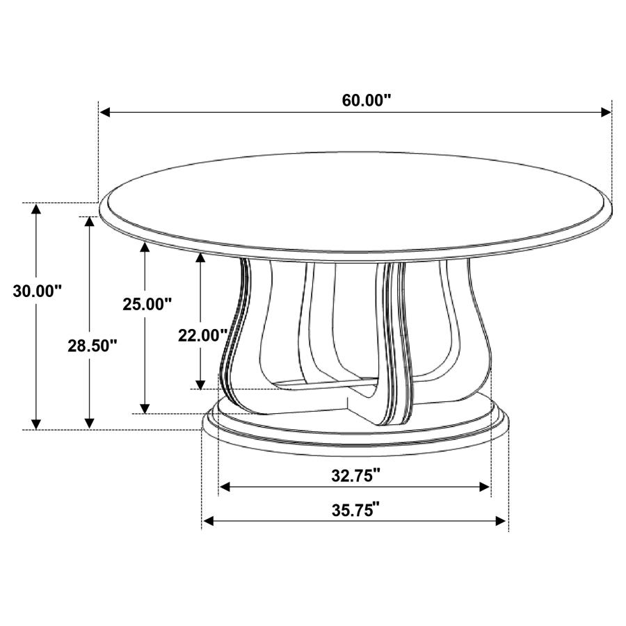 (image for) Trofello 5-piece Round Dining Table Set White Washed