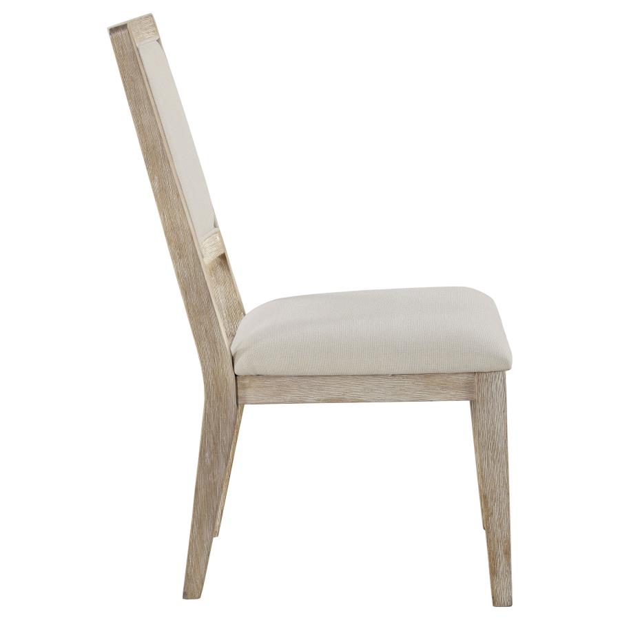 (image for) Trofello Cushioned Dining Side Chair White Washed (Set of 2)