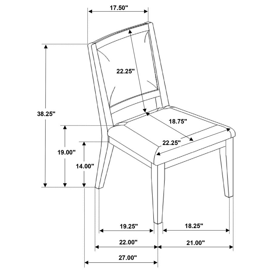 (image for) Trofello Cushioned Dining Side Chair White Washed (Set of 2)