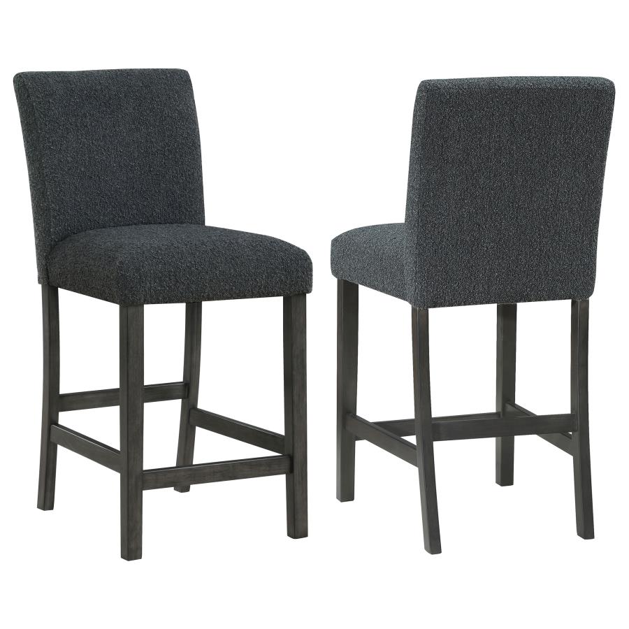 (image for) Alba Boucle Upholstered Counter Chair Black (Set of 2) - Click Image to Close