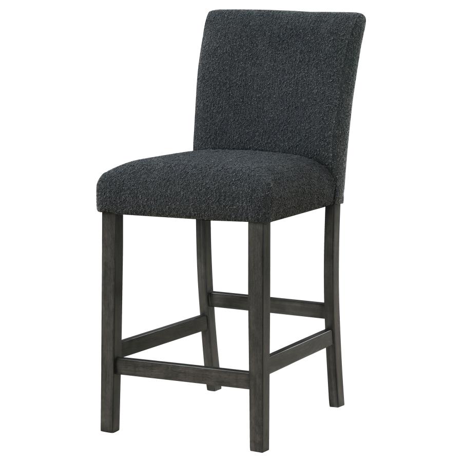 (image for) Alba Boucle Upholstered Counter Chair Black (Set of 2)