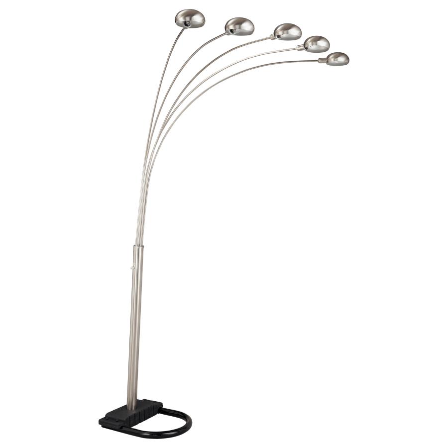 (image for) Kayd 92-inch Arc 5-light Dome Shade Metal Floor Lamp Chrome - Click Image to Close