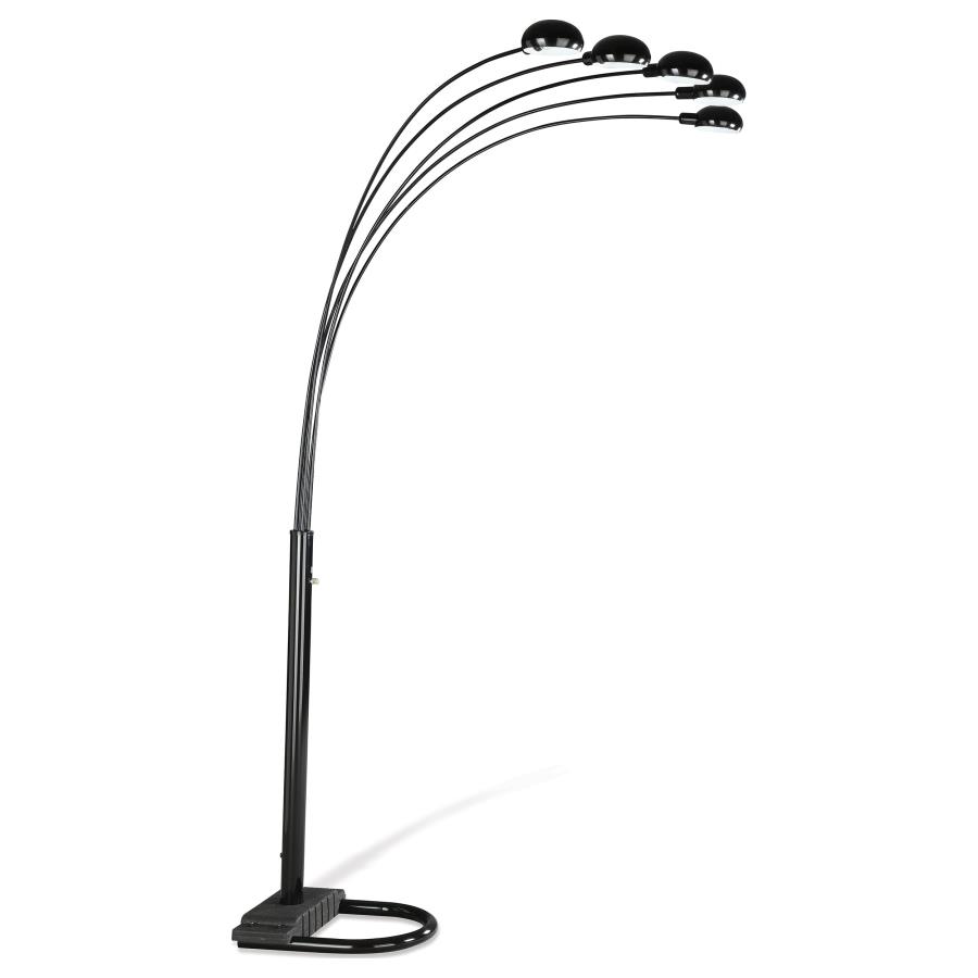 (image for) Kayd 92-inch Arc 5-light Dome Shade Metal Floor Lamp Black - Click Image to Close