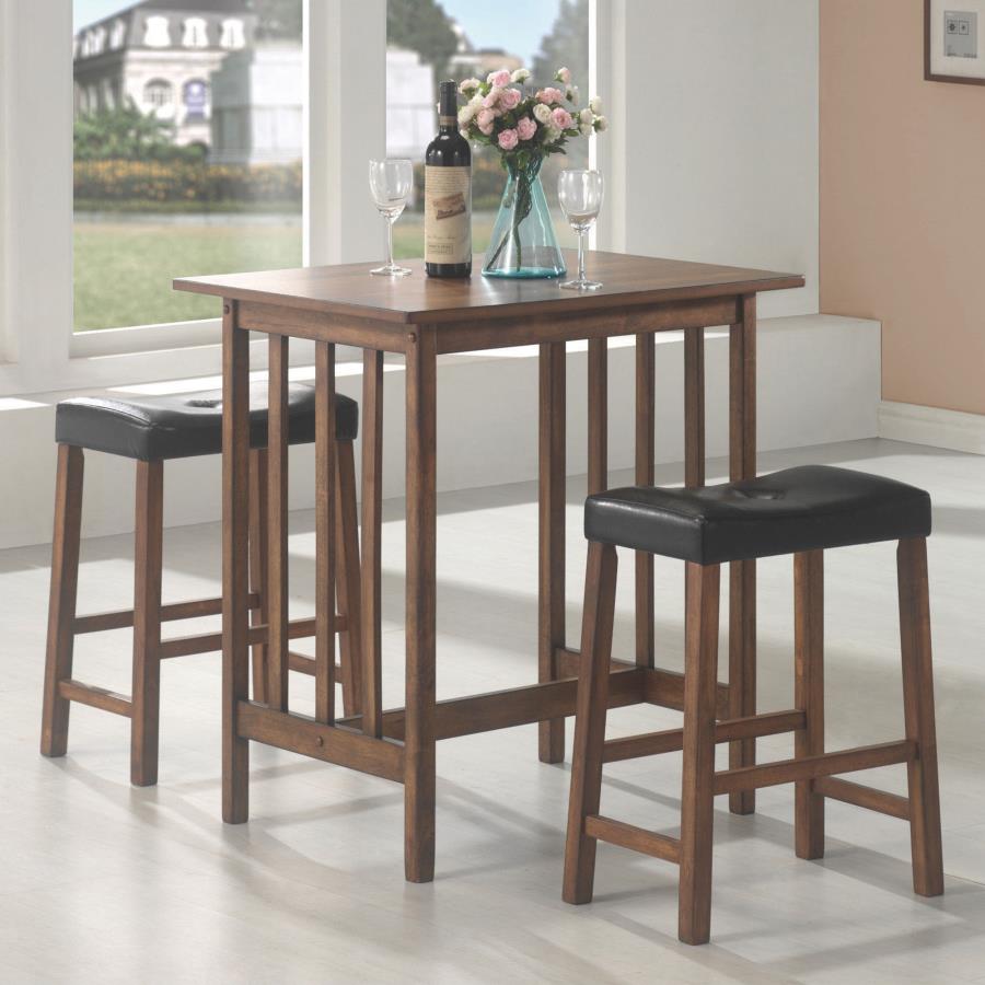 (image for) Oleander 3-piece Counter Height Dining Table Set Nut Brown