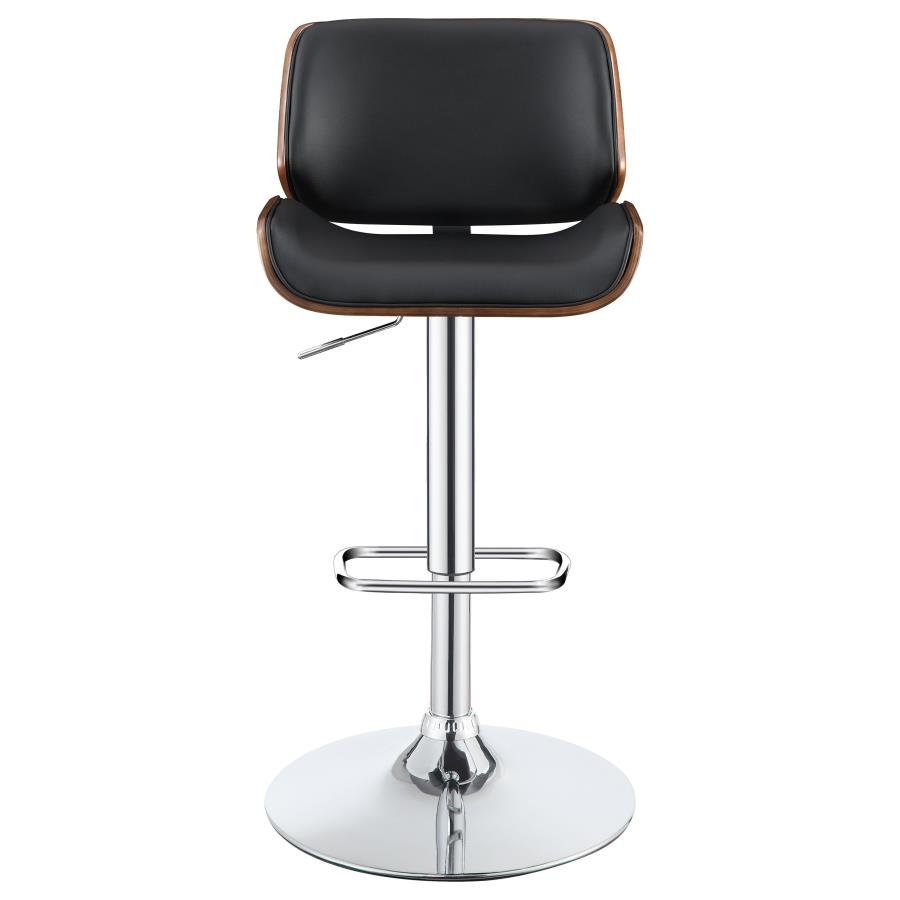 (image for) Folsom Upholstered Adjustable Bar Stool Black and Chrome