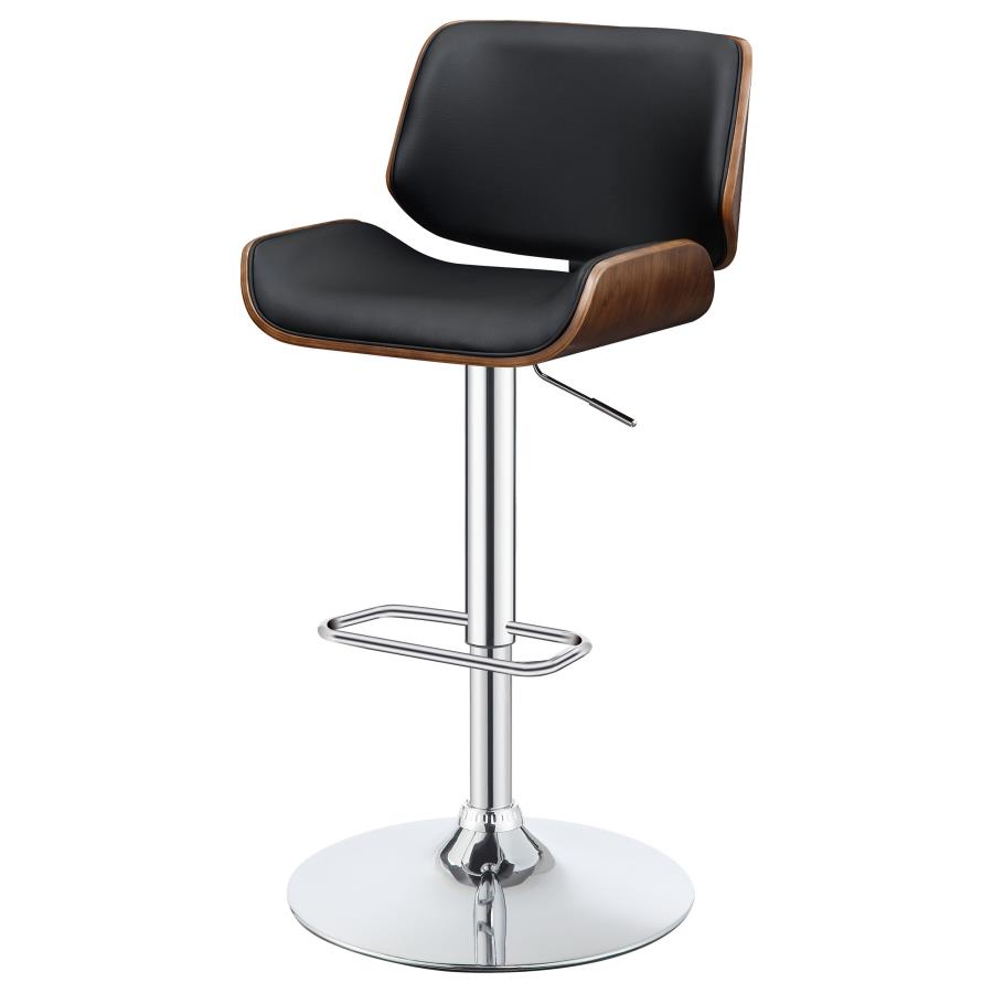 (image for) Folsom Upholstered Adjustable Bar Stool Black and Chrome