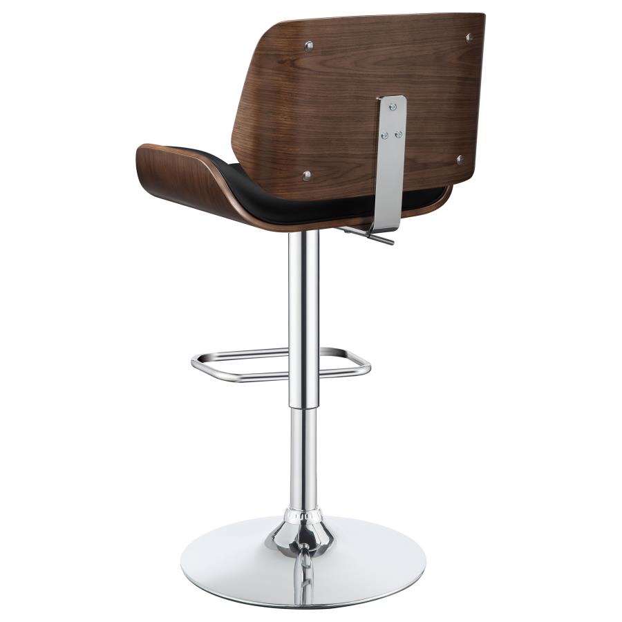 (image for) Folsom Upholstered Adjustable Bar Stool Black and Chrome