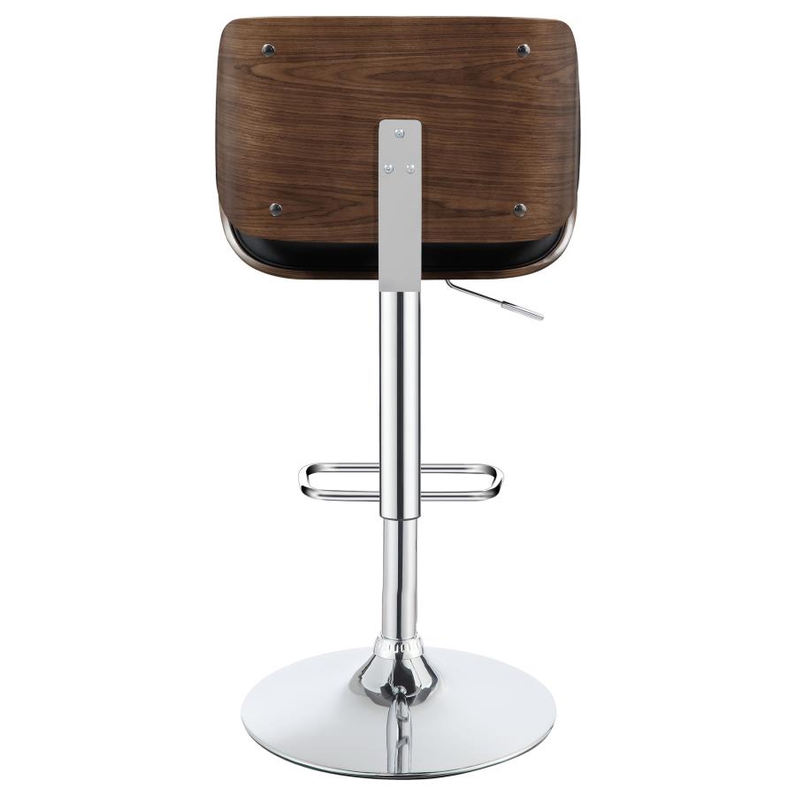 (image for) Folsom Upholstered Adjustable Bar Stool Black and Chrome