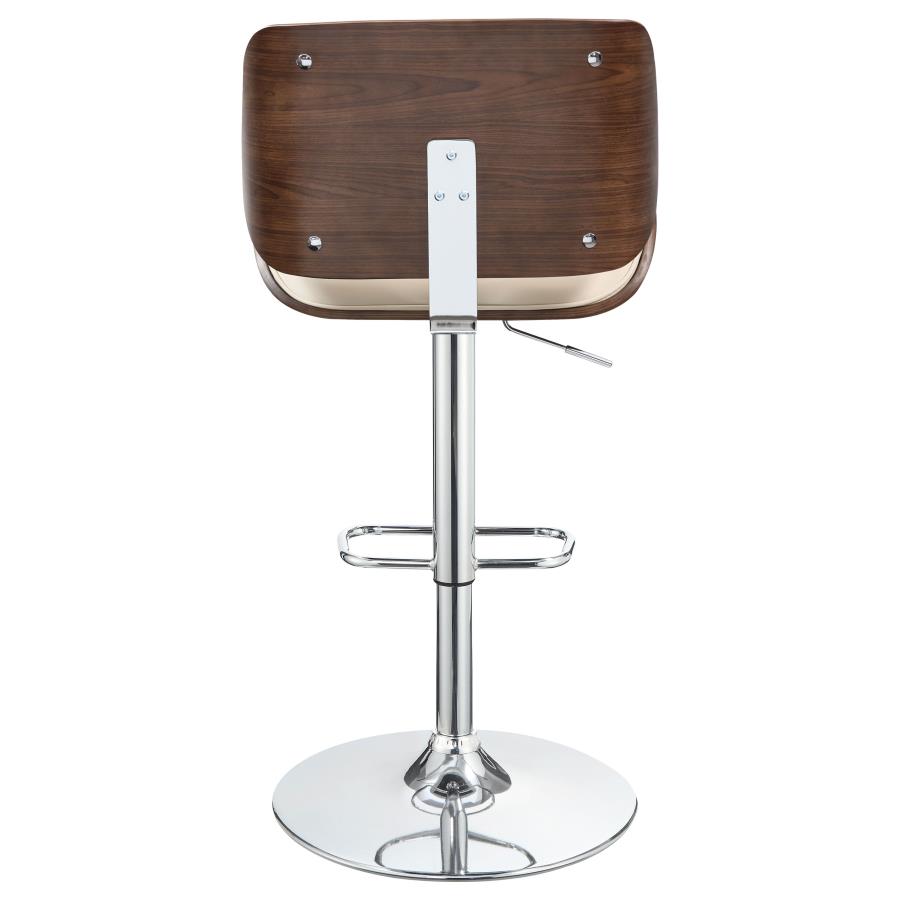 (image for) Folsom Upholstered Adjustable Bar Stool Ecru and Chrome