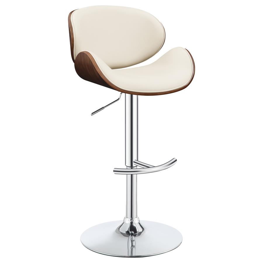 (image for) Harris Adjustable Bar Stool Ecru and Chrome - Click Image to Close