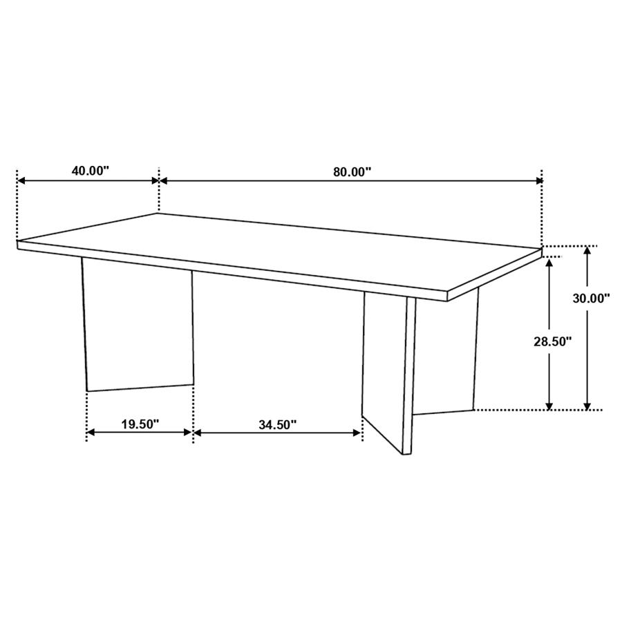 (image for) Tyler 80-inch Solid Wood Dining Table Mango Brown