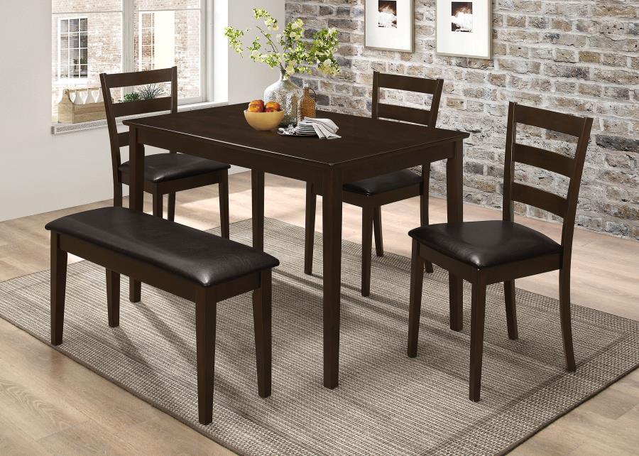 (image for) Guillen 5-piece Rectangular Dining Table Set Cappuccino - Click Image to Close