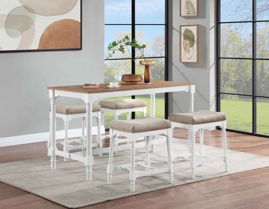 (image for) Martina 5-piece Rectangular Counter Height Dining Set White - Click Image to Close