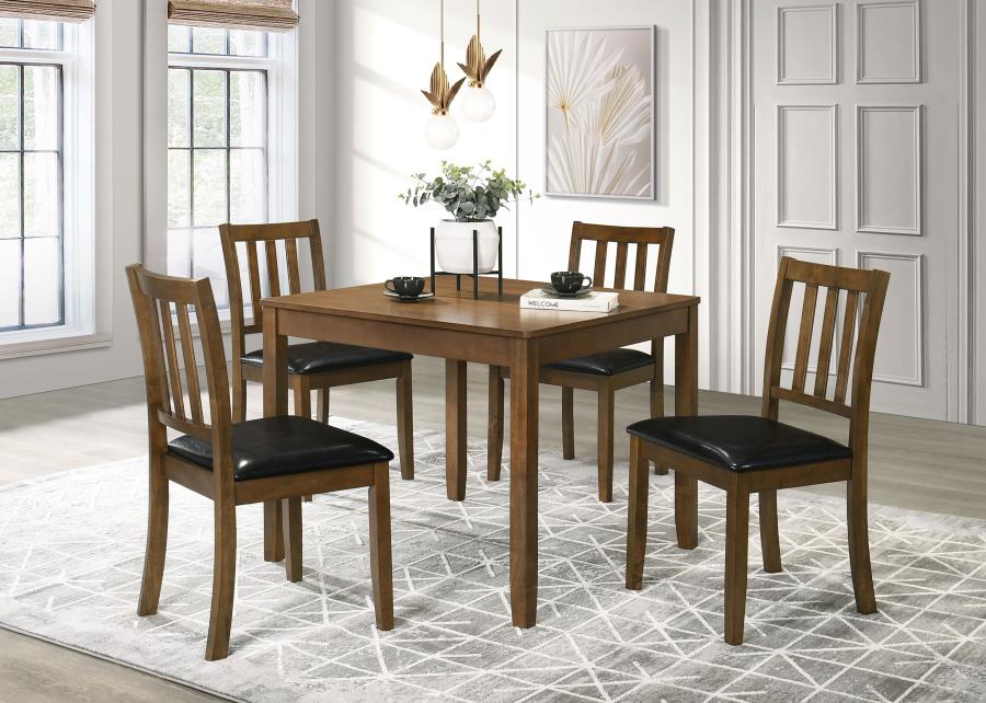 (image for) Parkwood 5-piece Square Dining Table Set Honey Brown - Click Image to Close