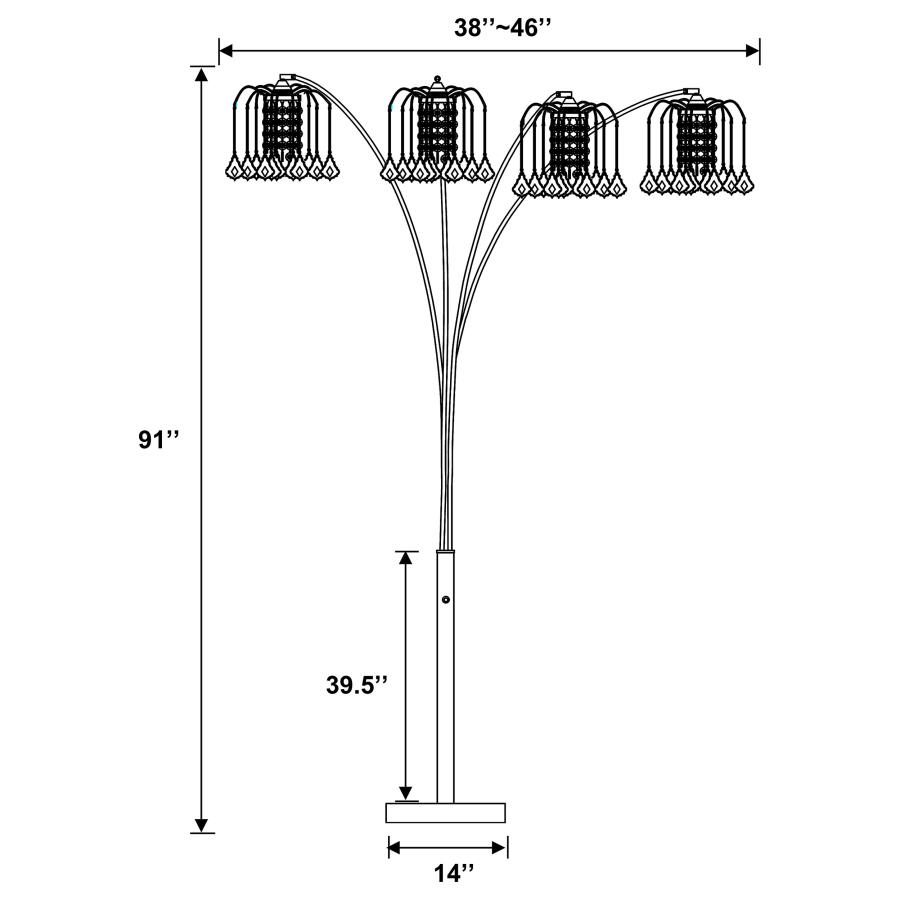 (image for) Maisel 91-inch Hanging Crystal Arc Tree Floor Lamp Black