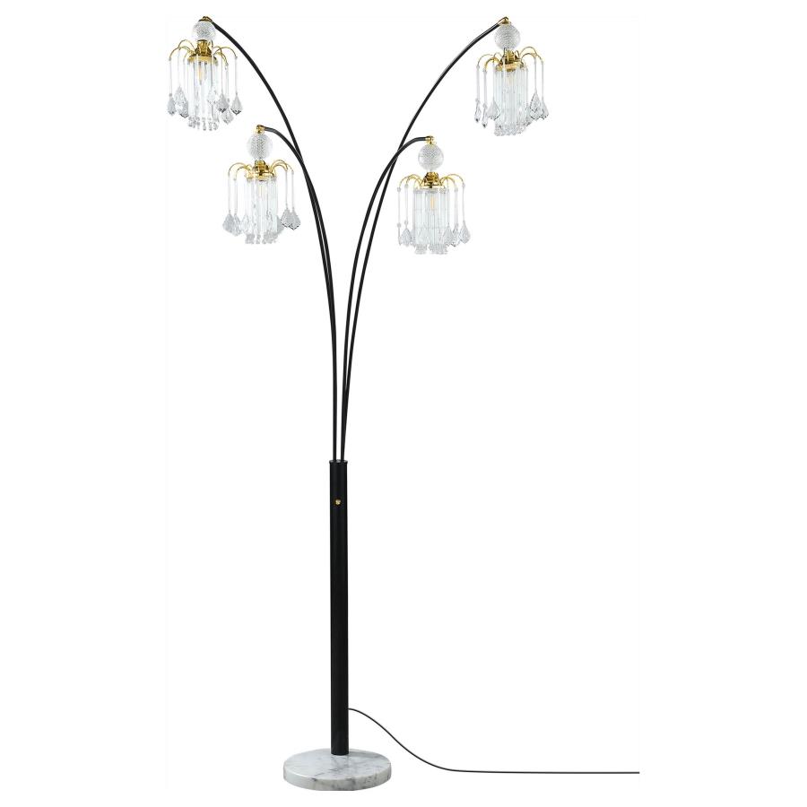 (image for) Maisel 91-inch Hanging Crystal Arc Tree Floor Lamp Black