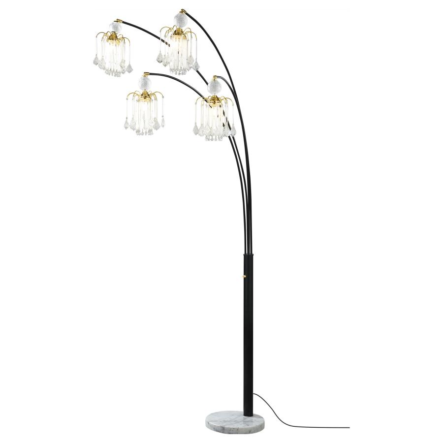 (image for) Maisel 91-inch Hanging Crystal Arc Tree Floor Lamp Black