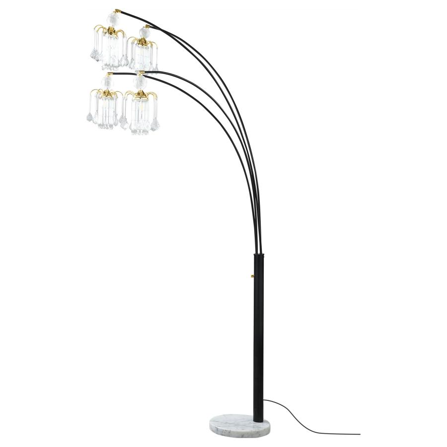 (image for) Maisel 91-inch Hanging Crystal Arc Tree Floor Lamp Black