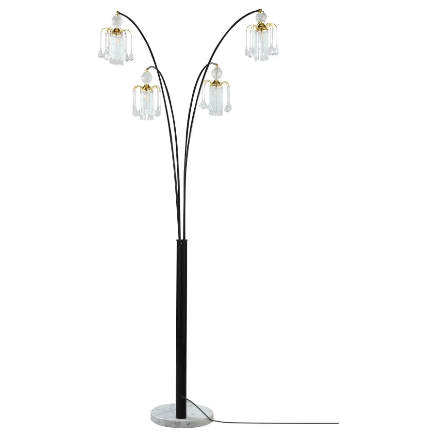 (image for) Maisel 91-inch Hanging Crystal Arc Tree Floor Lamp Black