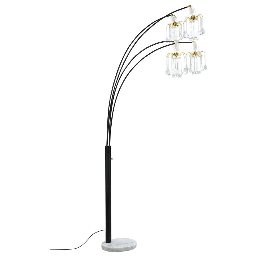 (image for) Maisel 91-inch Hanging Crystal Arc Tree Floor Lamp Black