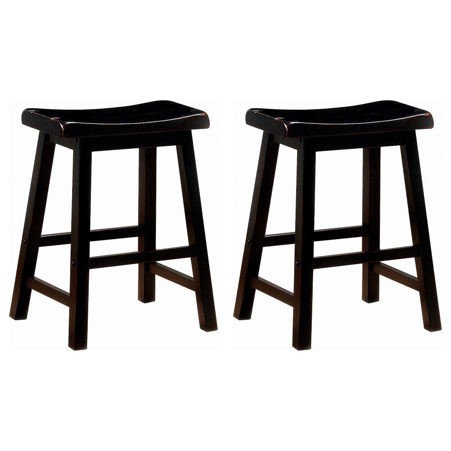 (image for) Durant Wood Backless Counter Stool Black (Set of 2) - Click Image to Close