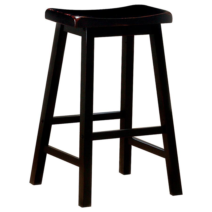 (image for) Durant Wood Backless Bar Stool Black (Set of 2)