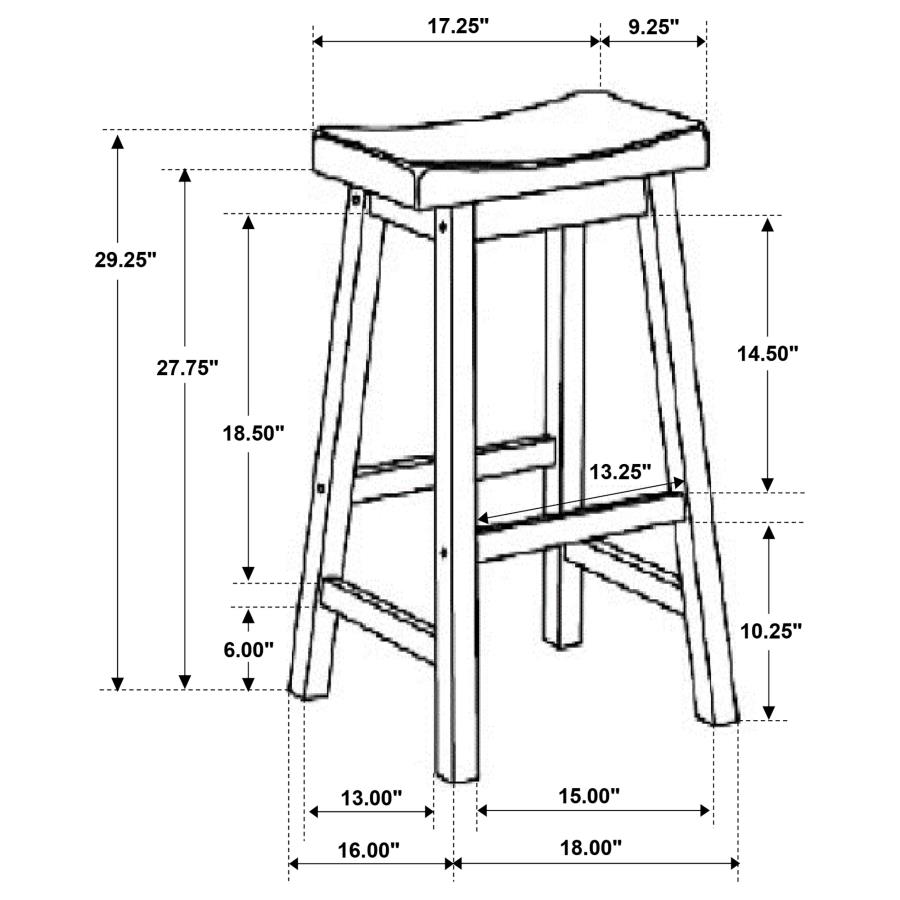 (image for) Durant Wood Backless Bar Stool Black (Set of 2)