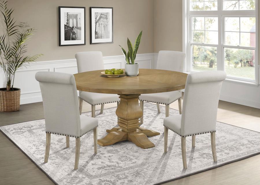 (image for) Florence 5-piece Round Dining Table Set Rustic Honey - Click Image to Close