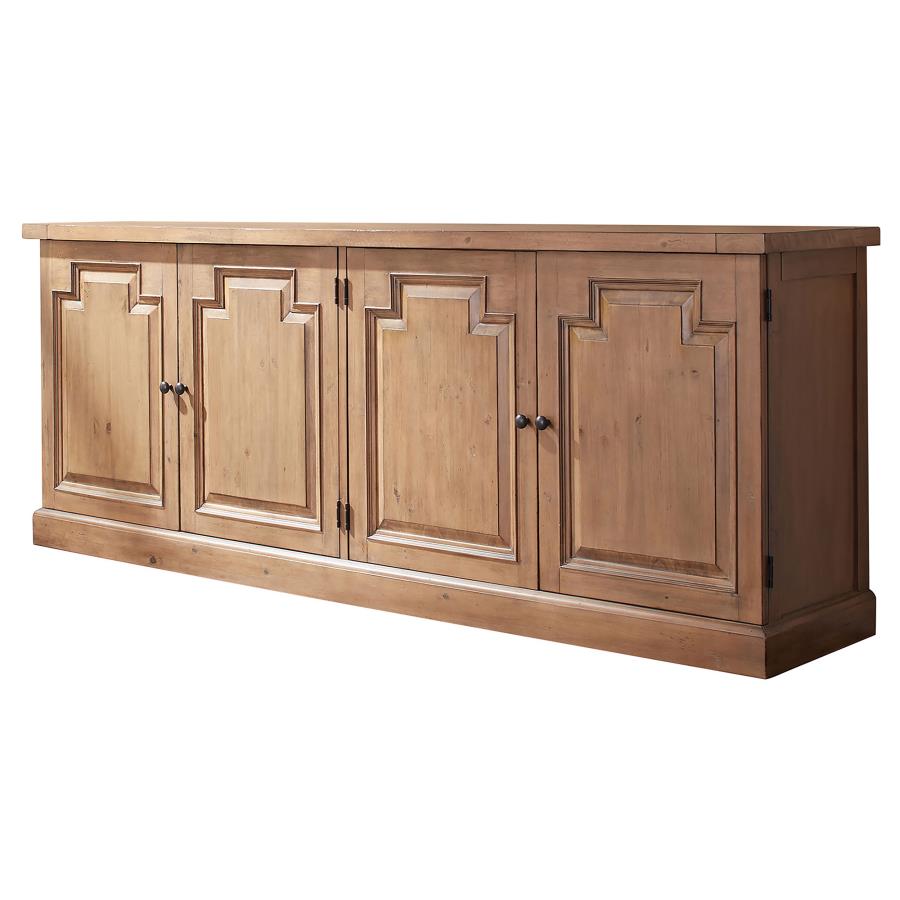 (image for) Florence 4-door Dining Sideboard Buffet Cabinet Rustic Honey - Click Image to Close