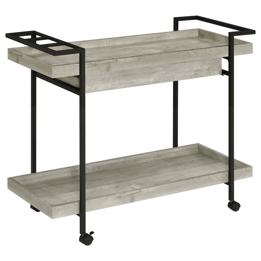 (image for) Ventura 1-drawer Engineered Wood Bar Cart Grey Driftwood