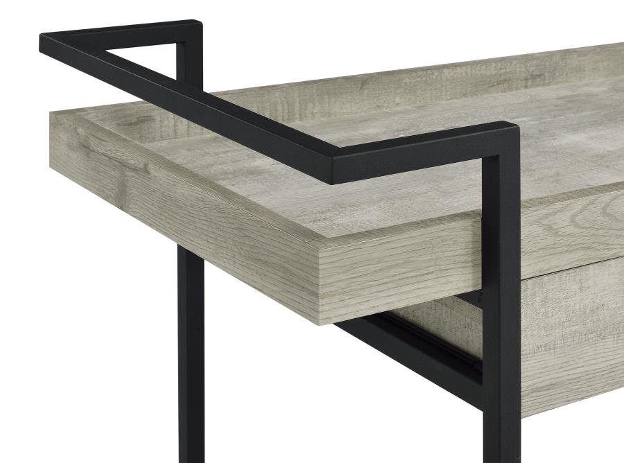 (image for) Ventura 1-drawer Engineered Wood Bar Cart Grey Driftwood