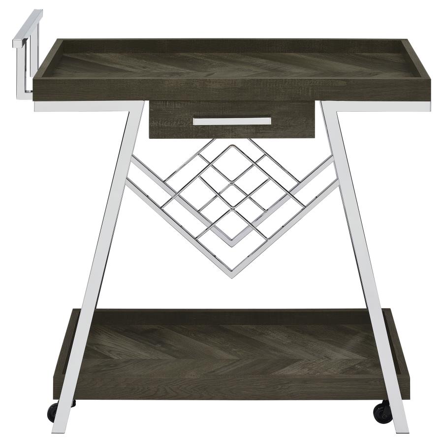 (image for) Kinney 1-drawer Engineered Wood Bar Cart Rustic Grey