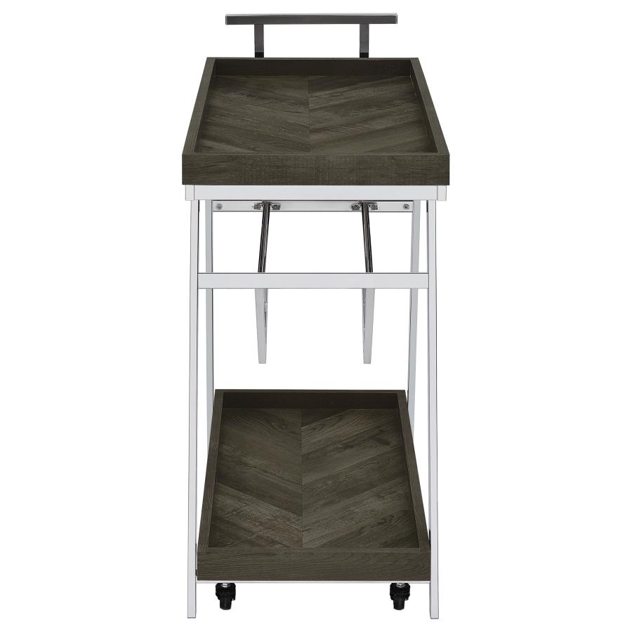 (image for) Kinney 1-drawer Engineered Wood Bar Cart Rustic Grey