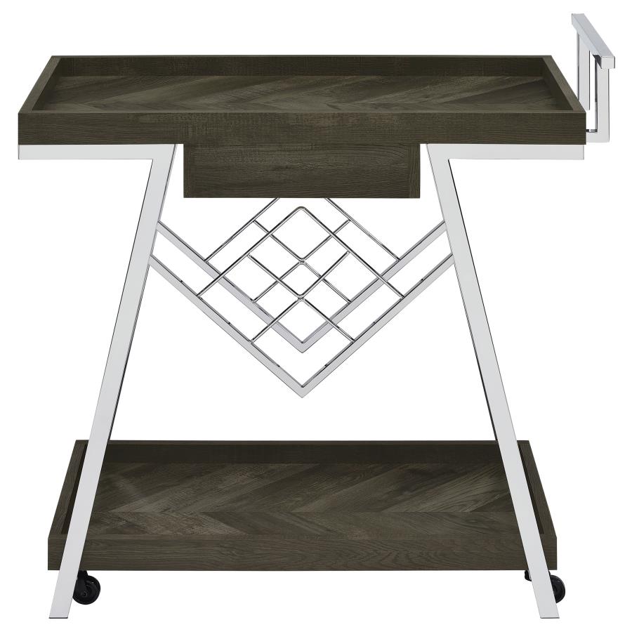 (image for) Kinney 1-drawer Engineered Wood Bar Cart Rustic Grey