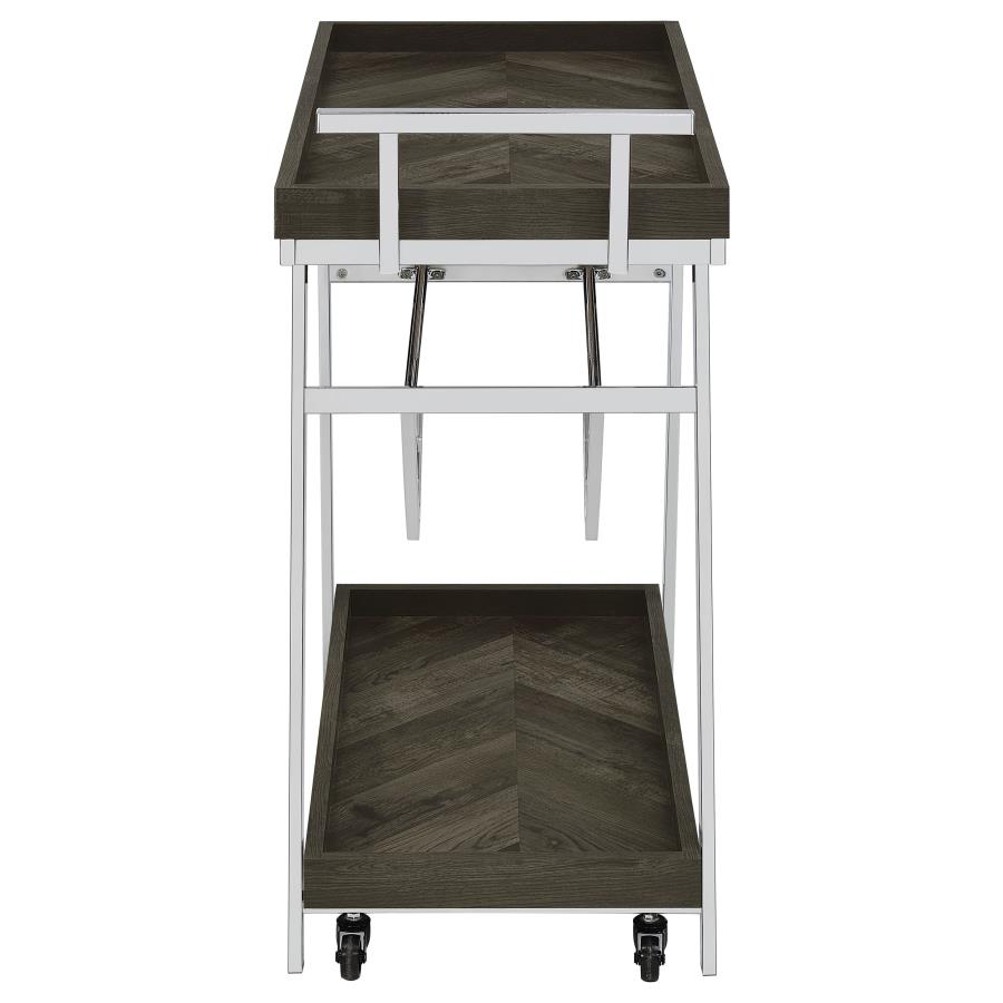 (image for) Kinney 1-drawer Engineered Wood Bar Cart Rustic Grey