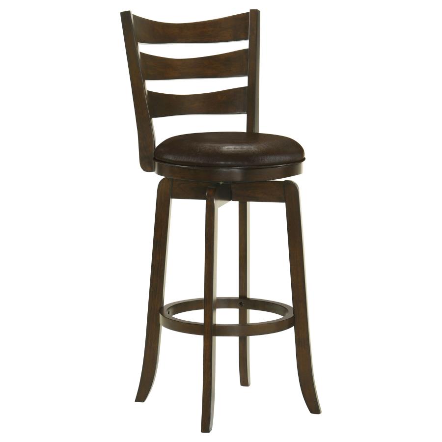 (image for) Murphy Wood Pub Height Swivel Bar Chair Dark Brown - Click Image to Close