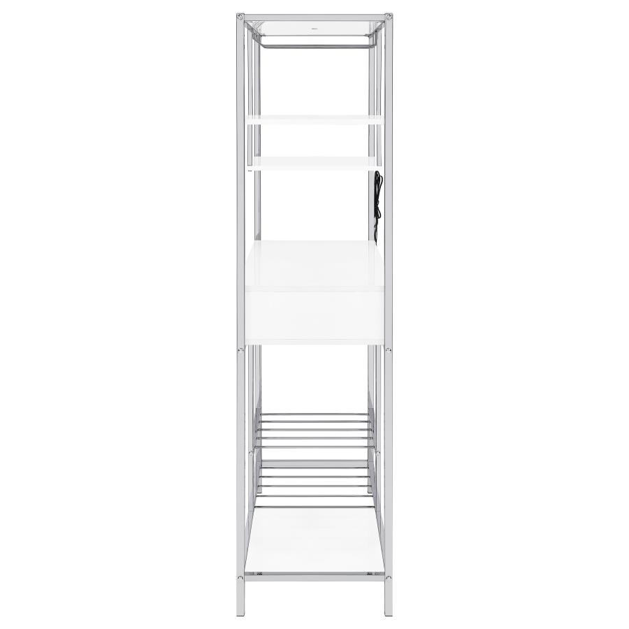 (image for) Figueroa 5-shelf Wine Storage Bar Cabinet White High Gloss